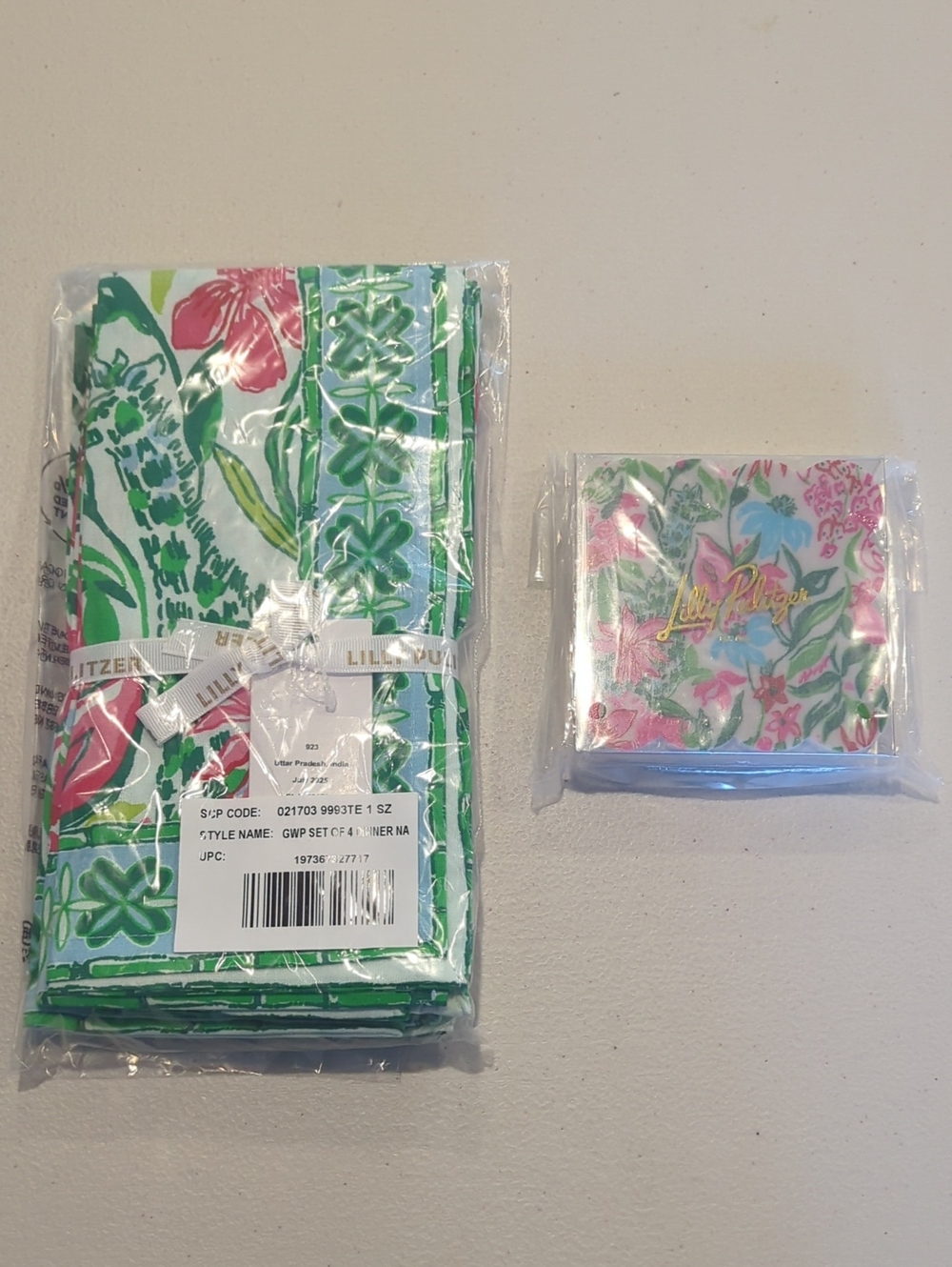 NWT BUNDLE Lilly Pulitzer GWP Napkin and Coaster Sets (Lot of 2 items/8 pieces)